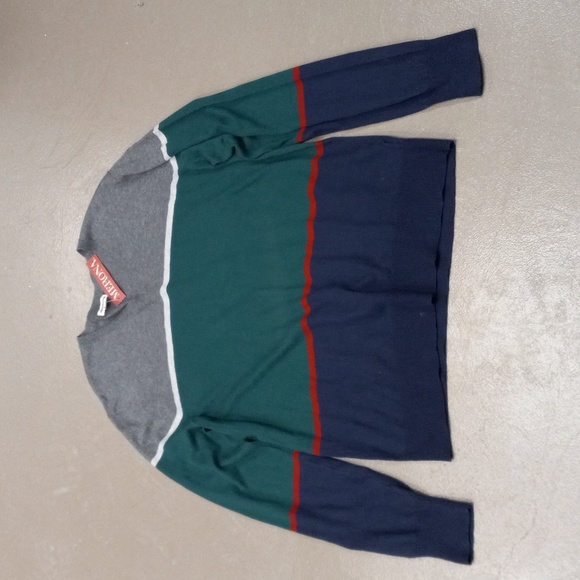 MERONA COLOR BLOCK LONG SLEEVE V NECK SWEATER - Picture 2 of 9